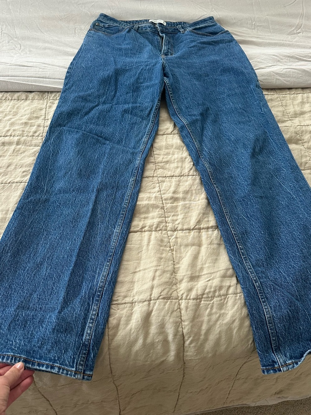 Abercrombie & Fitch Wide-Leg Blue Denim Jeans